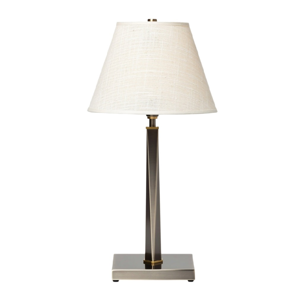 **Lampe de table moderne avec abat-jour en tissu et base en métal**