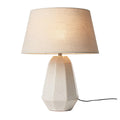 **Lampe de table en céramique avec abat-jour en tissu**