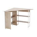 **Bureau d'angle en bois avec étagères ouvertes**