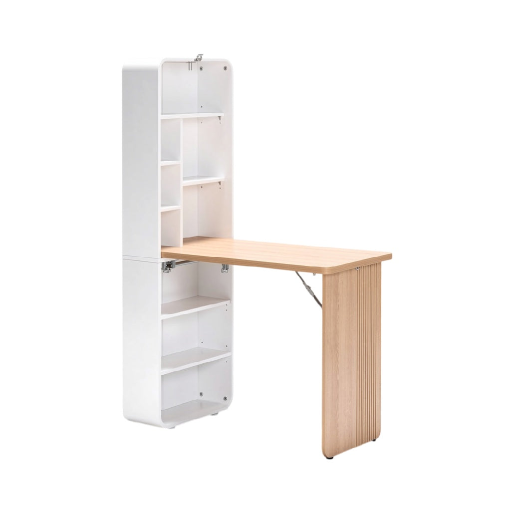 **Bureau compact avec étagères intégrées**