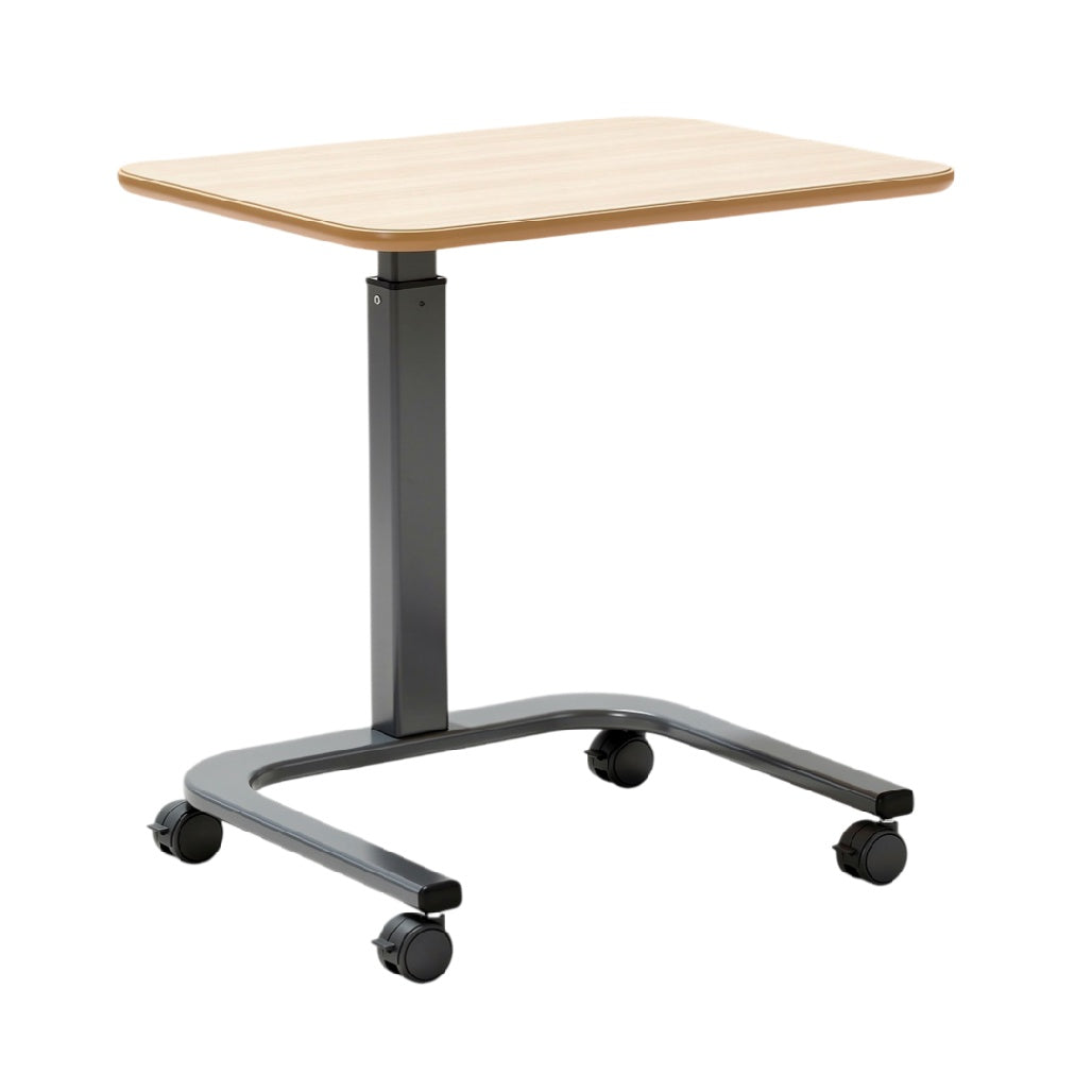 **Table mobile avec plateau en bois et roulettes**